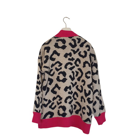 Cardigan Le Voliere da donna con stampa maculato e bottoni, ideale per il tuo look a Fossano