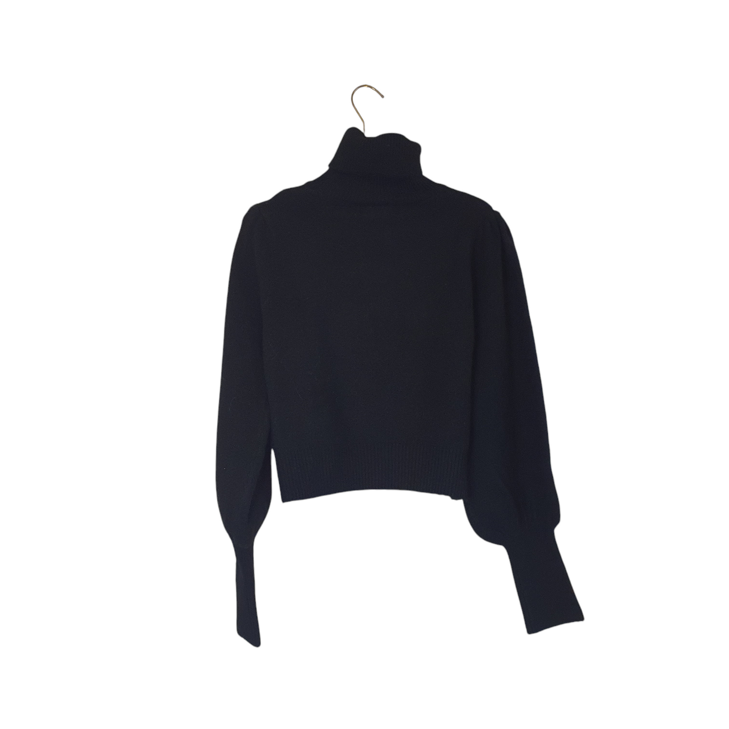 Maglione crop a collo alto con manica a sbuffo di Giulia Nati Couture, colore nero, per un look elegante e raffinato a Fossano