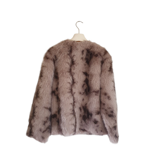 Ecopelliccia beige con strass