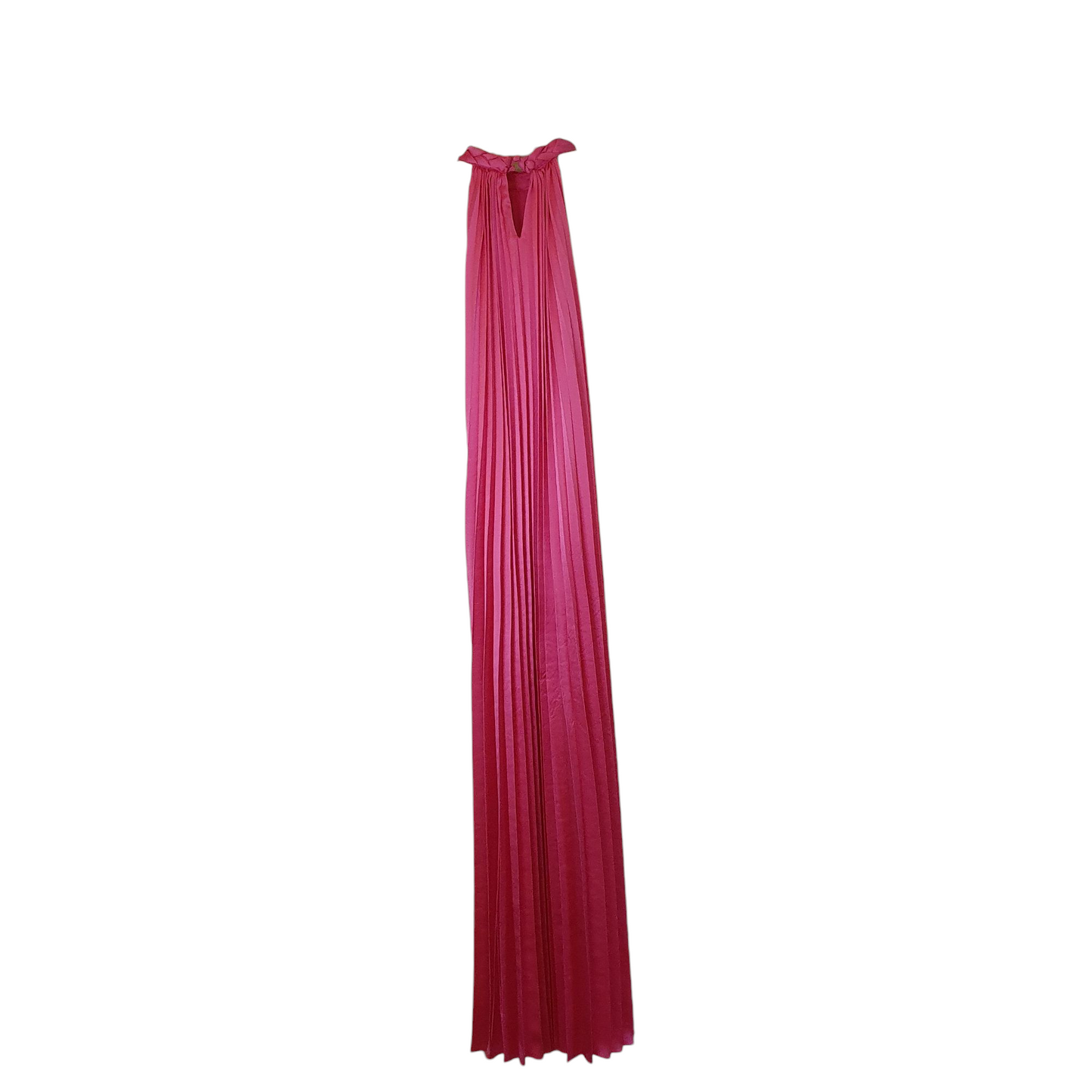 Abito lungo plissé fucsia