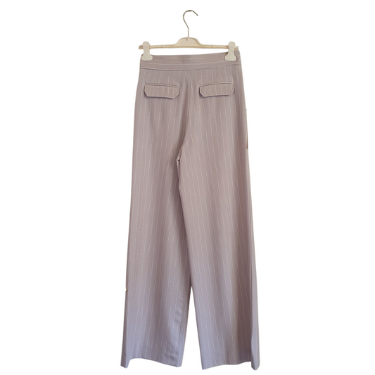 Pantaloni gessati beige