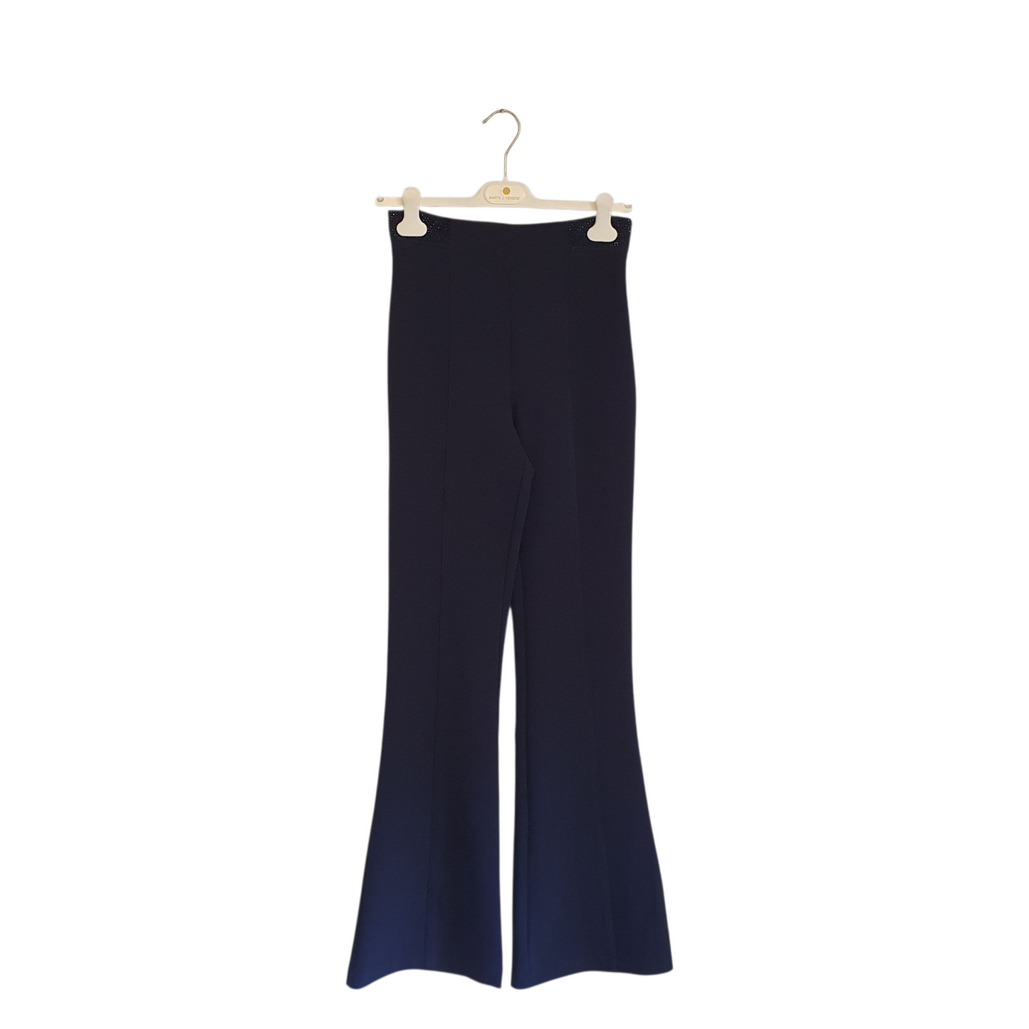 Pantalone a zampa con strass