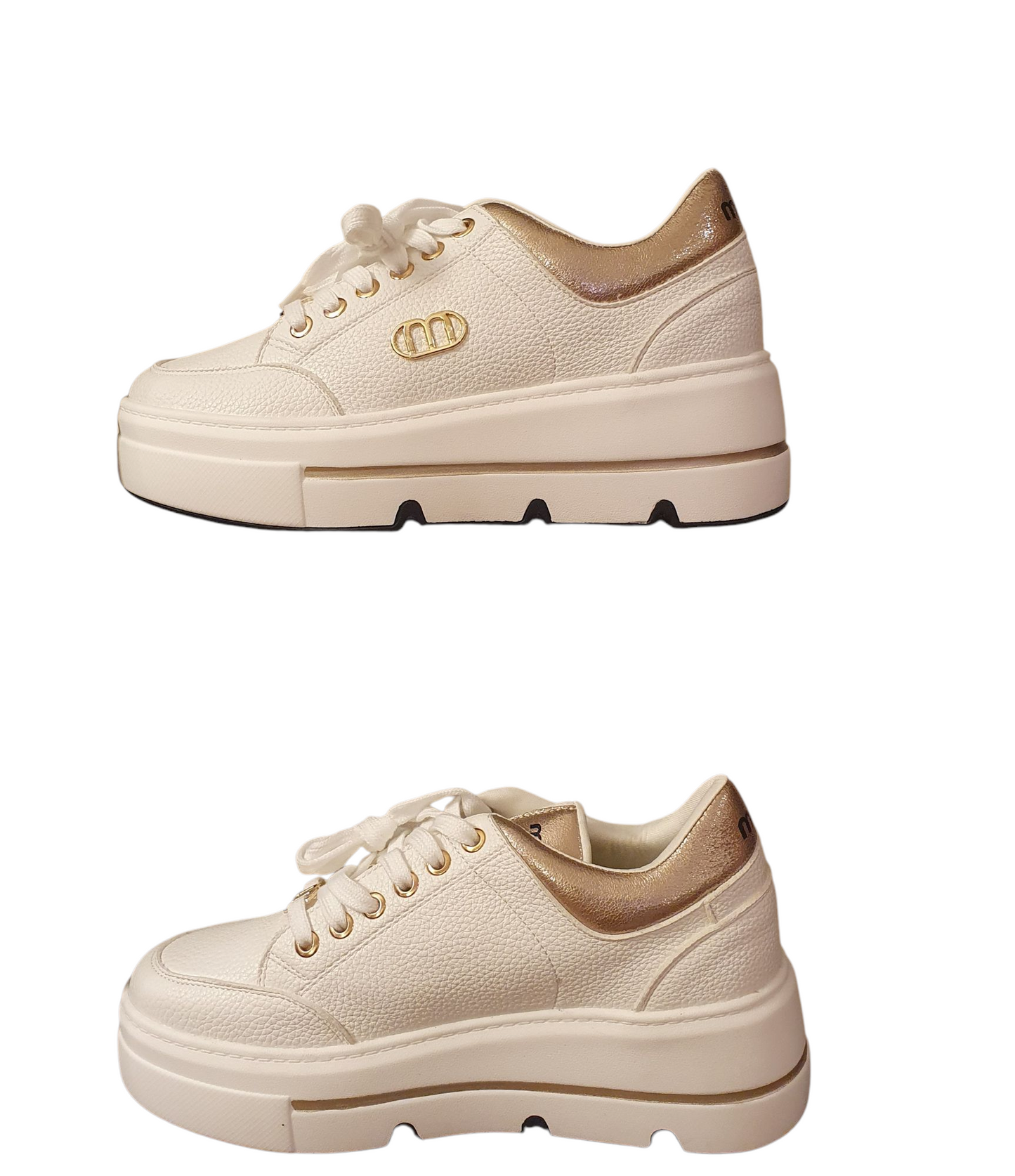 Sneaker platform bianca met
