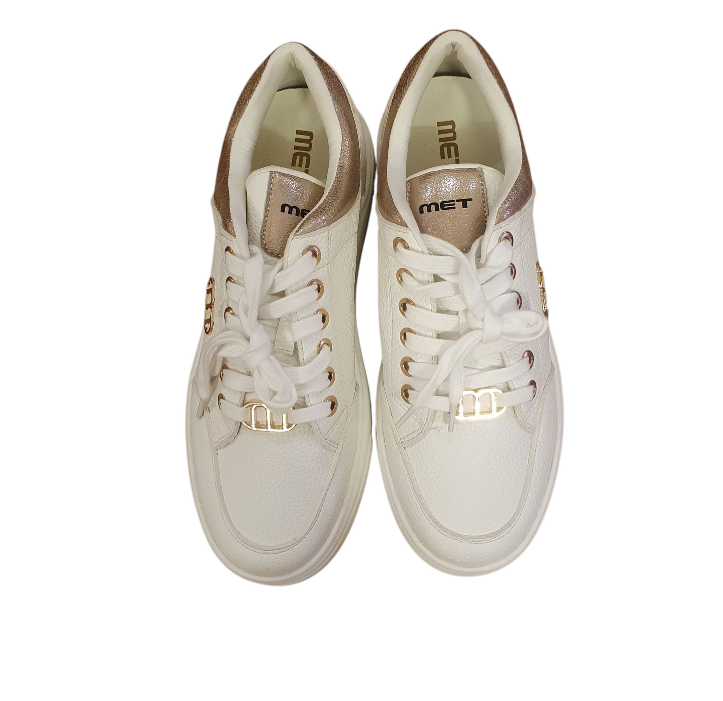 Sneaker platform bianca met