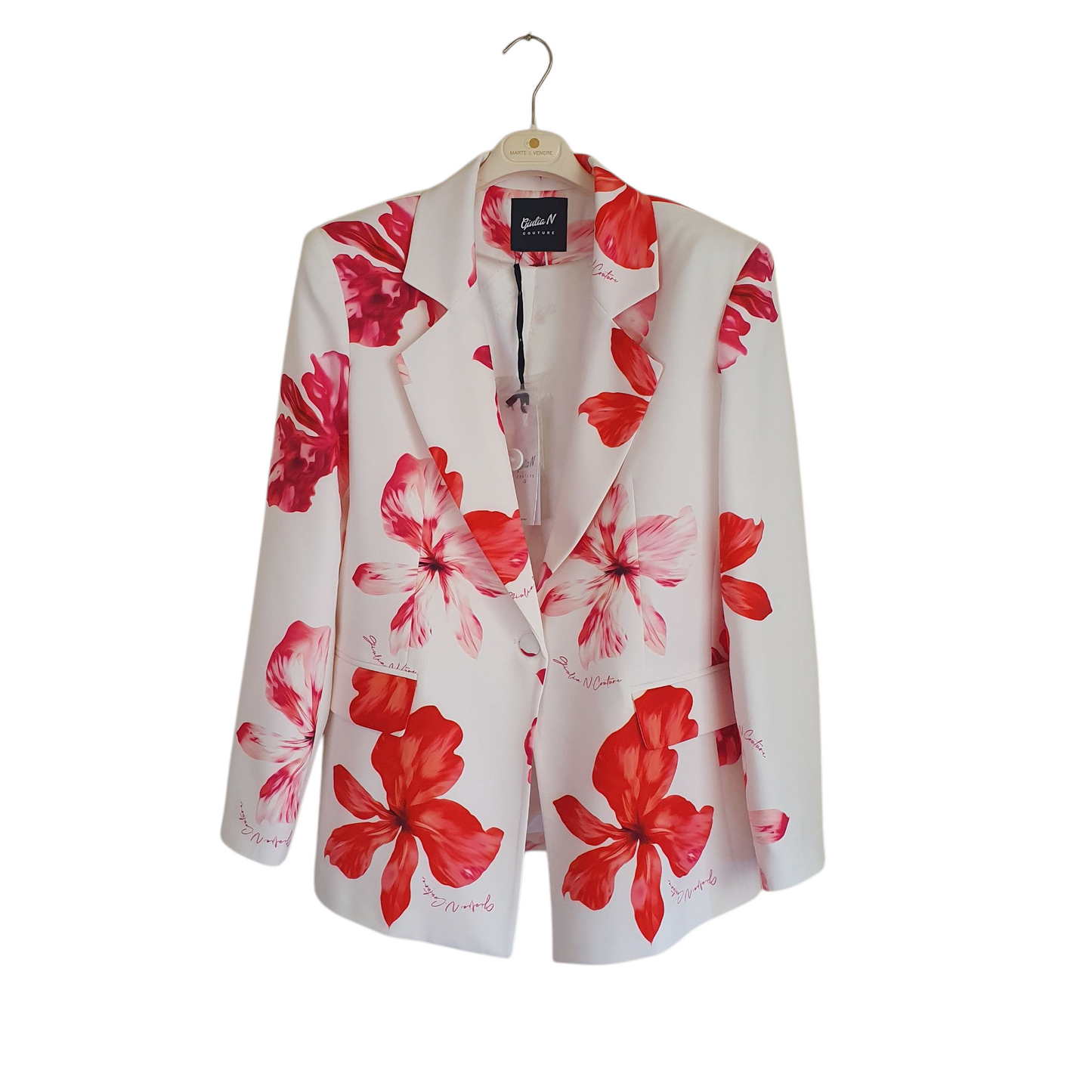 Blazer bianco a fiori