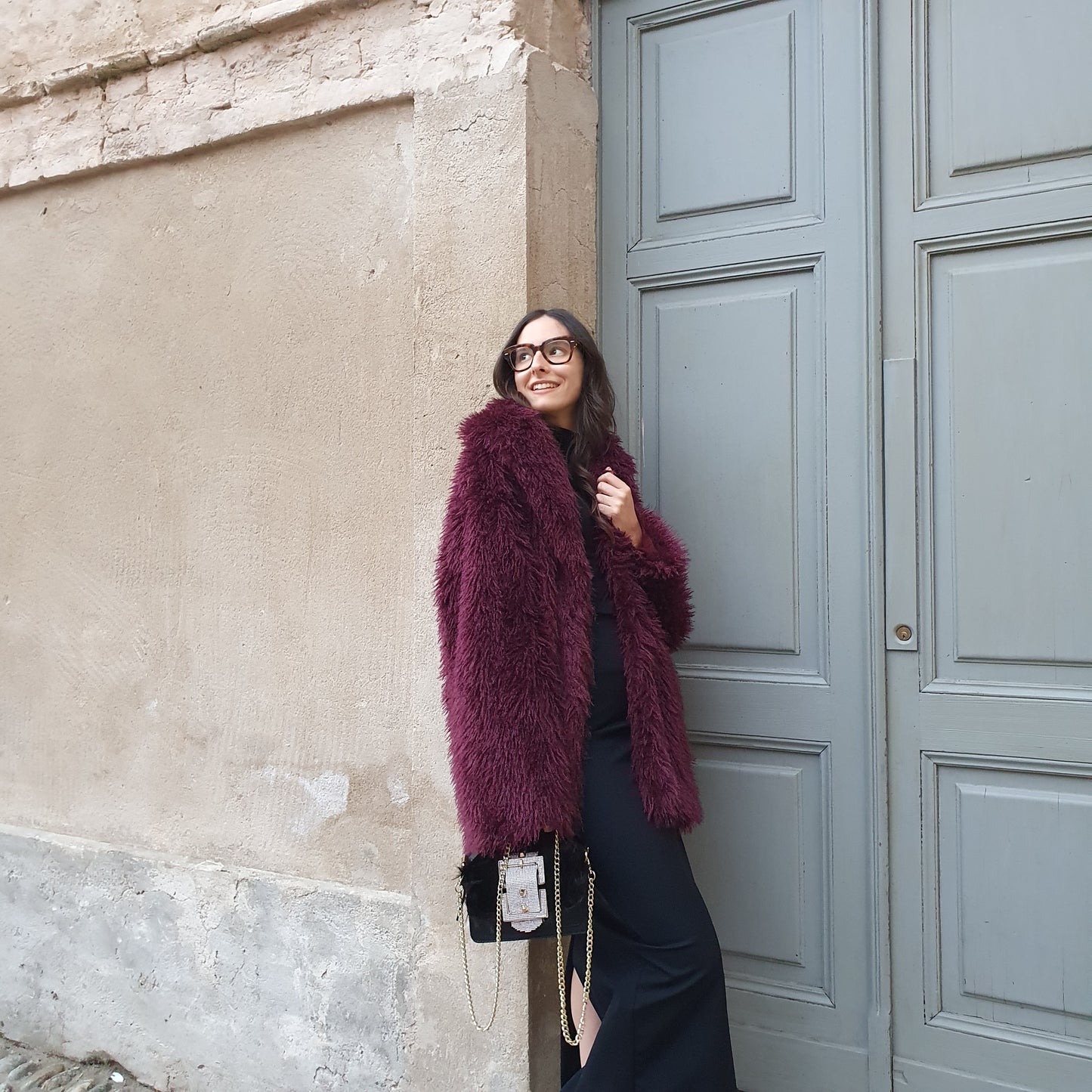 Ecopelliccia bordeaux