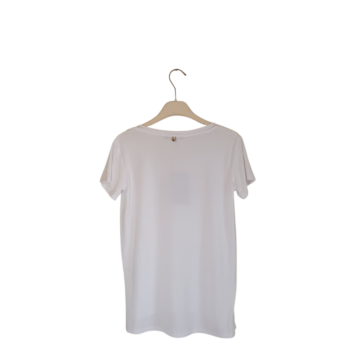 Tshirt con scollo a v e scritta met