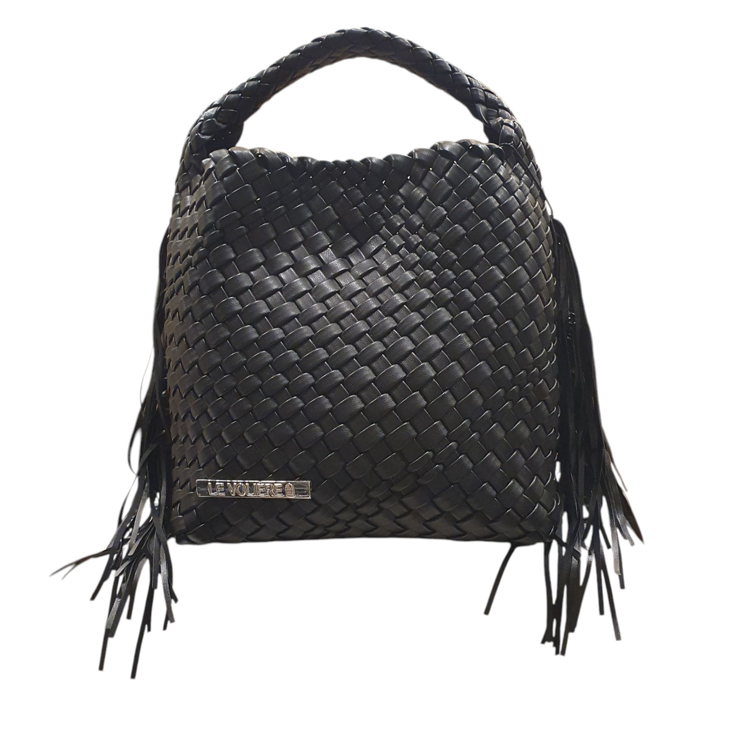 Borsa con frange nera