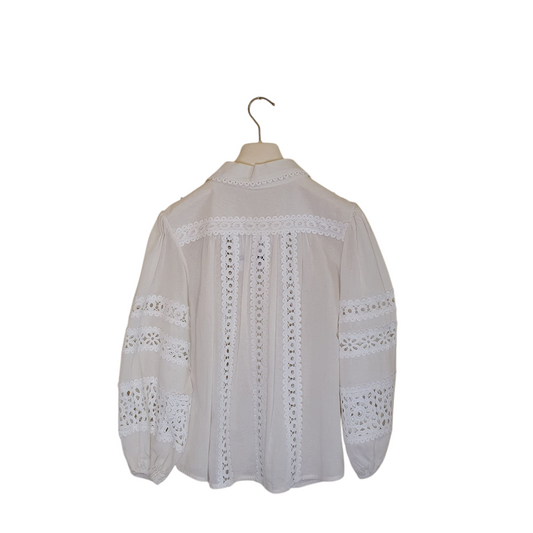 Camicia con ricamo bianca