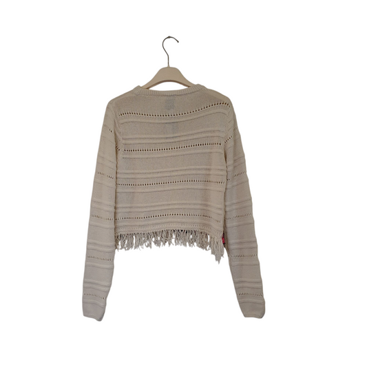 Maglioncino in cotone con frange