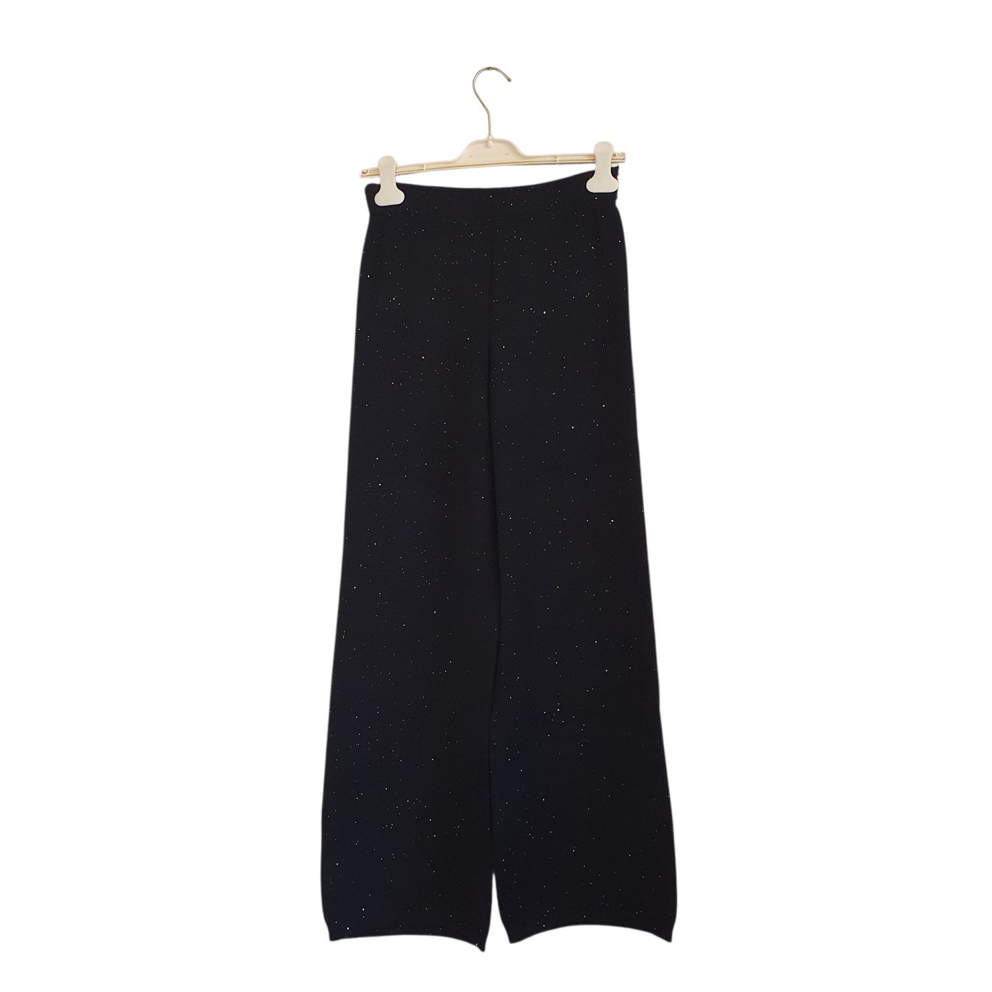 Pantalone in maglia dritto con paiettes