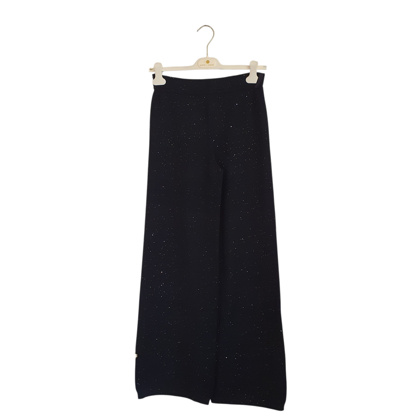 Pantalone in maglia dritto con paiettes