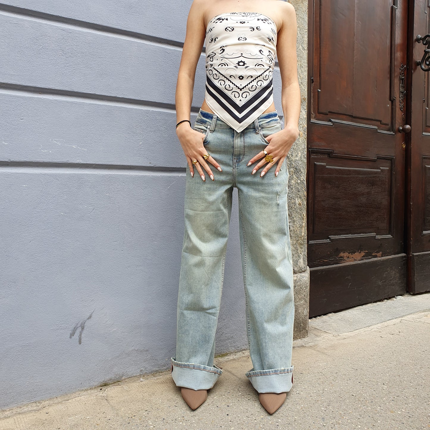 Jeans palazzo met