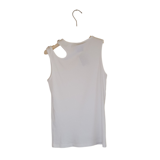 Canotta bianca cut out