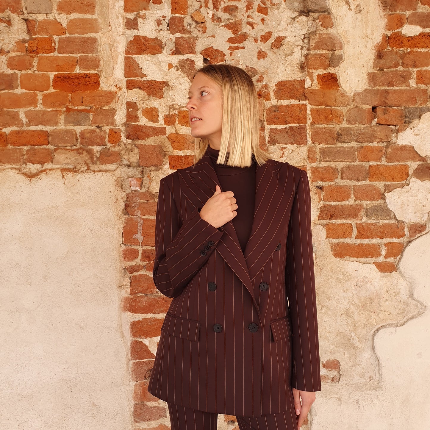 Blazer gessato moro