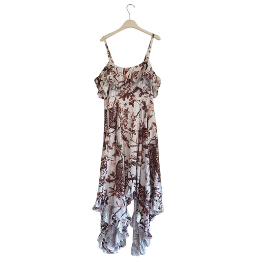 Abito jacquard leopardato asimmetrico