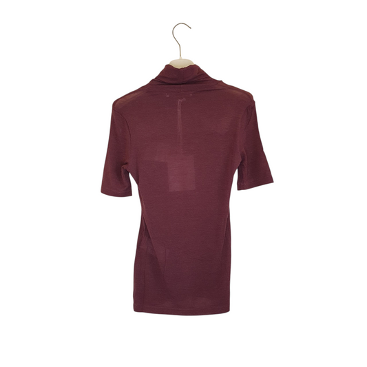 Dolcevita a manica corta bordeaux