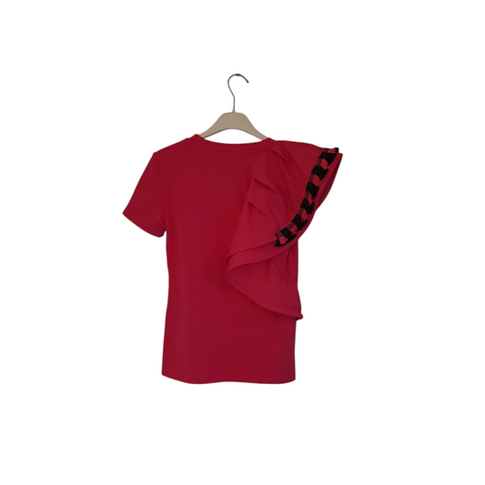 Tshirt fucsia con volant