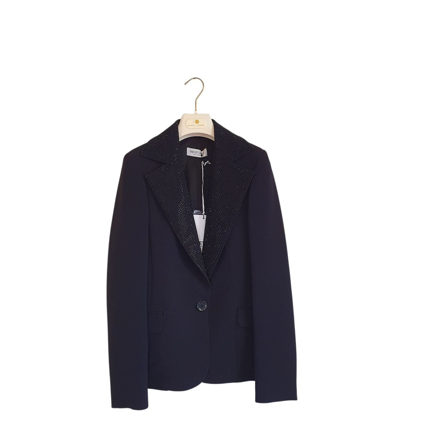 Blazer con collo full strass