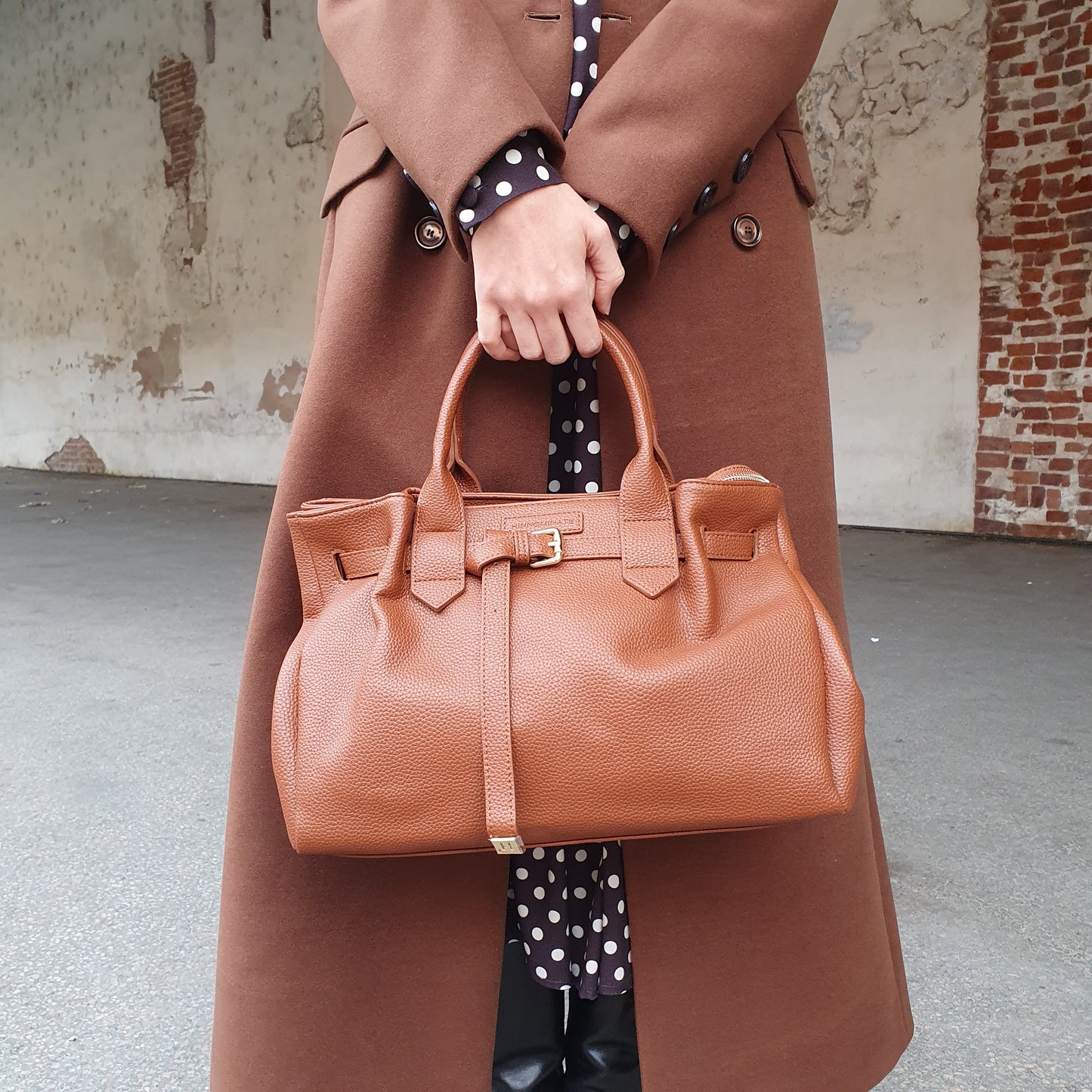Borsa in ecopelle color cuoio