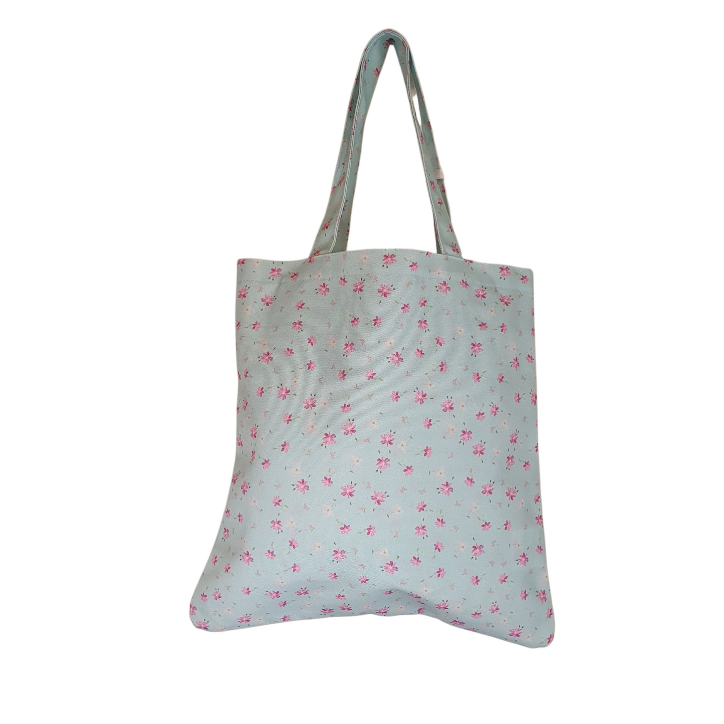 Shopper azzurra con fiori