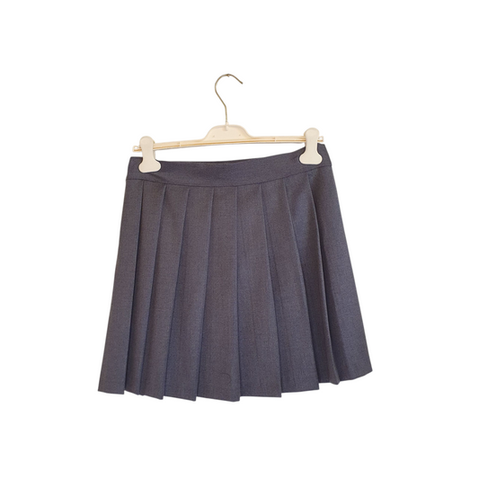 Gonna corta a pieghe grigia