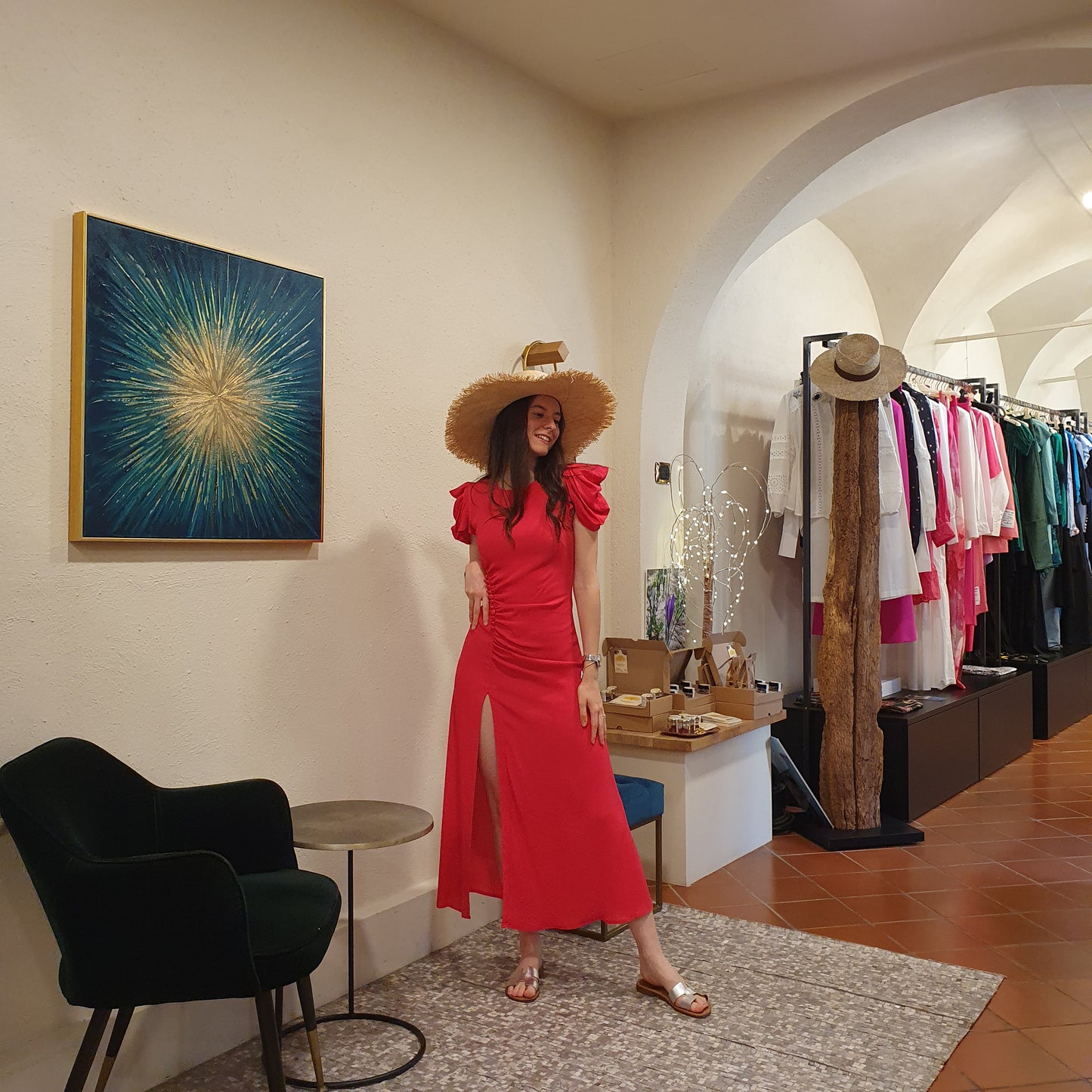 Abito lungo fucsia