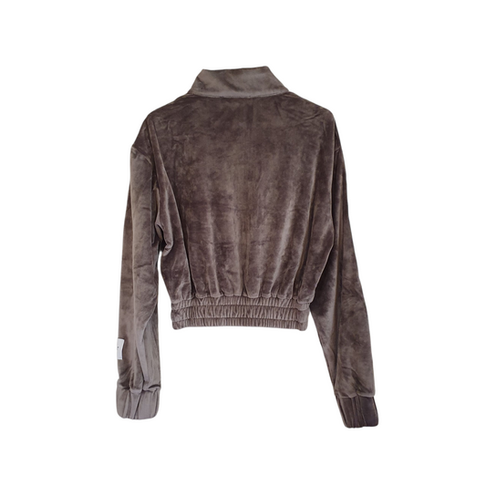 Felpa con zip in ciniglia