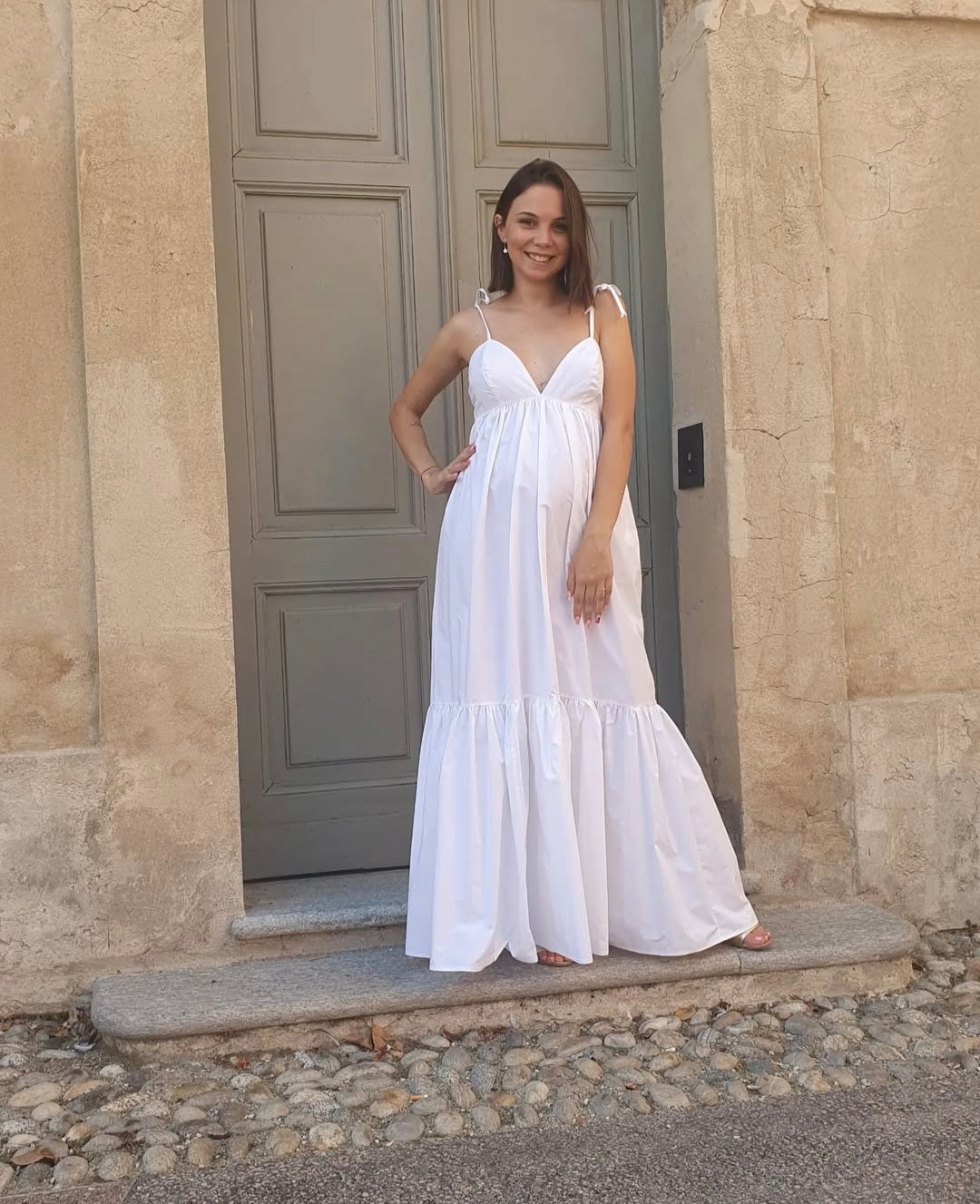 Maxi abito con scollo a v