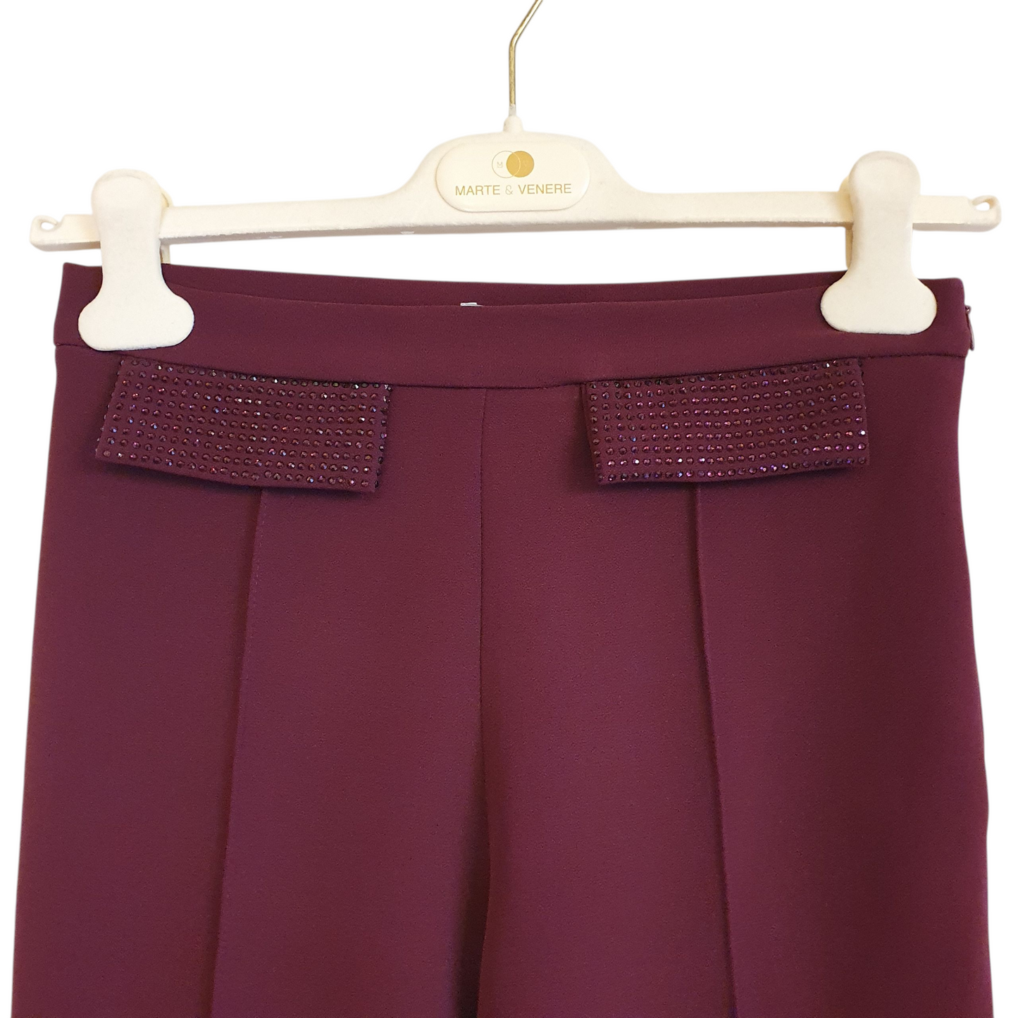 Pantaloni slim burgundy