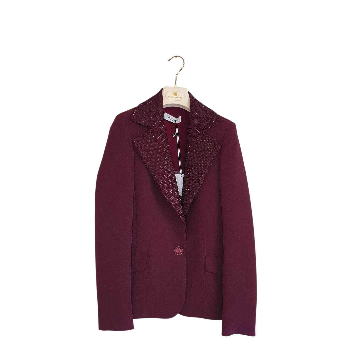 Blazer con collo full strass