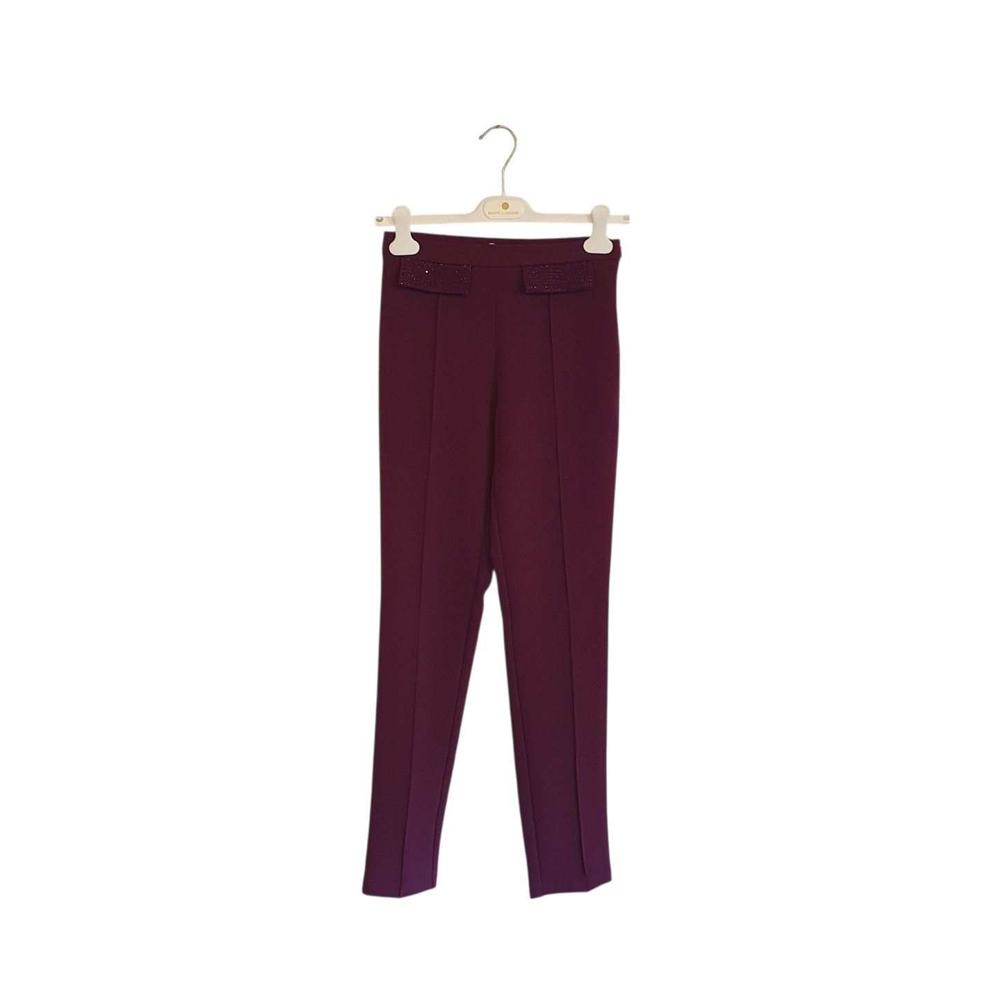Pantaloni slim burgundy