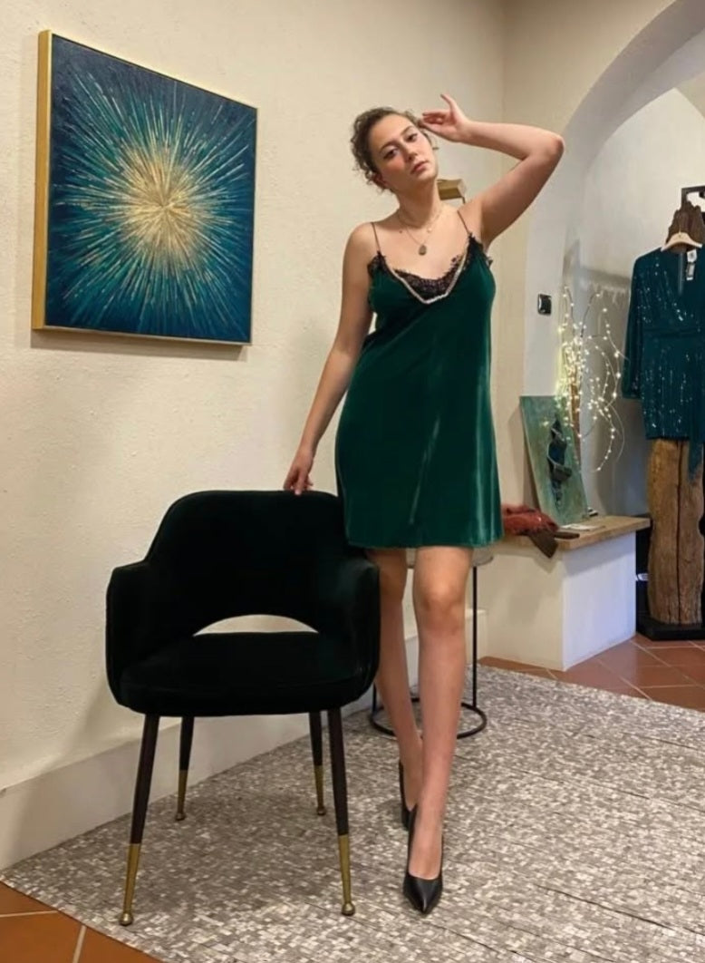 Abito sottoveste in velluto
