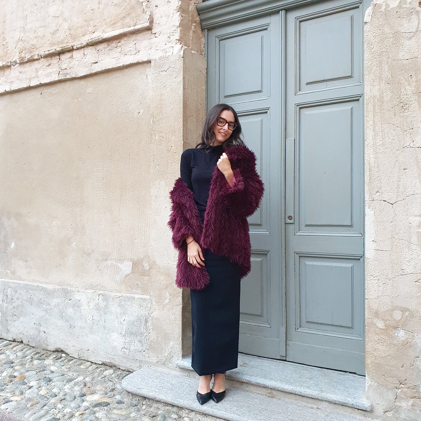 Ecopelliccia bordeaux