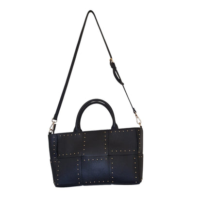 Borsa con borchie oro similpelle