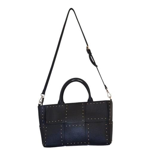 Borsa con borchie oro similpelle