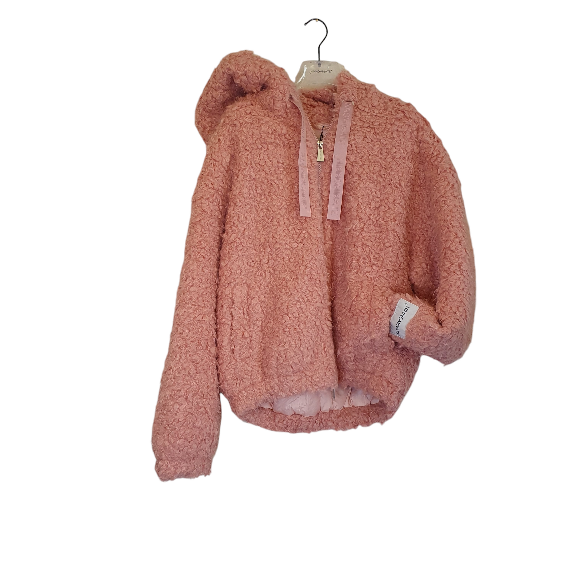 Bomber teddy over color old rose di Hinnominate, disponibile a Fossano per un look casual e trendy