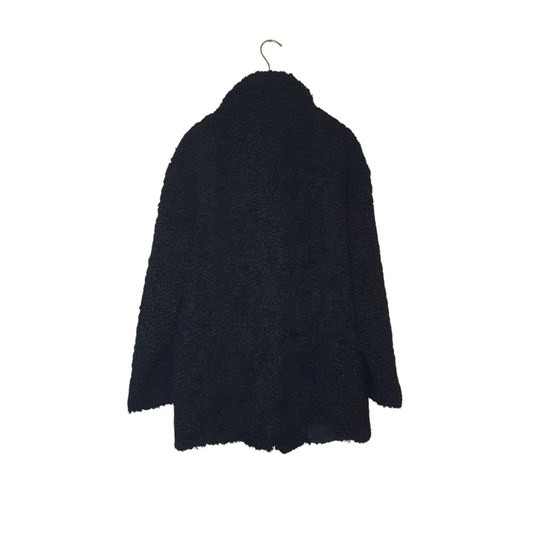 Cappotto teddy nero da donna, ideale per un look chic e confortevole a Fossano
