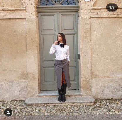 Gonna-pantalone grigia Monique Garzone per un look chic e moderno a Fossano