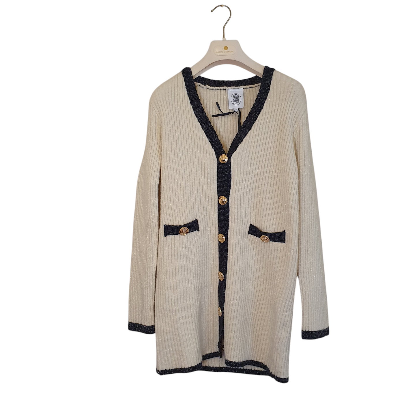 Maglia-cardigan da donna Le Voliere con bottoni chiusi e cintura, ideale per un look elegante a Fossano
