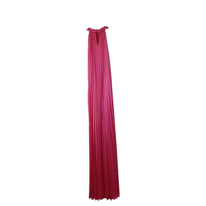 Abito lungo plissé fucsia