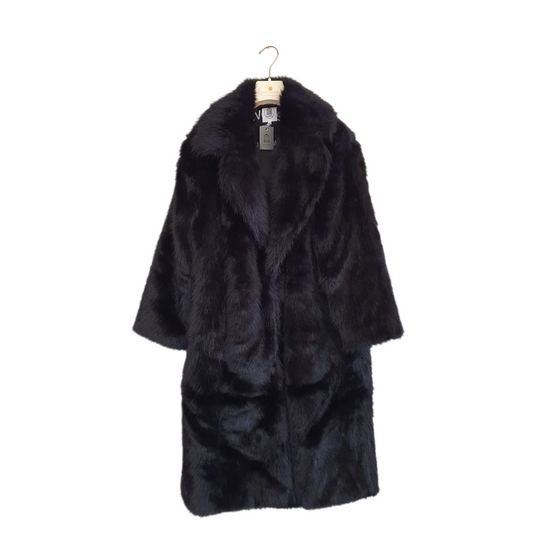 Ecopelliccia nera lunga
