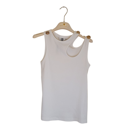 Canotta bianca cut out