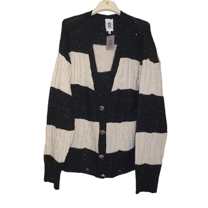 Cardigan a righe in lurex