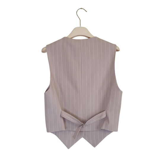 Gilet gessato beige