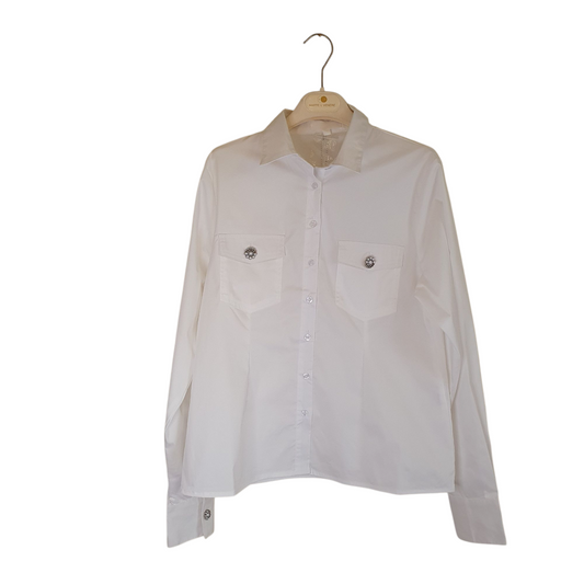 Camicia bianca con tasche met