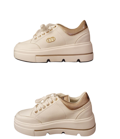 Sneaker platform bianca met
