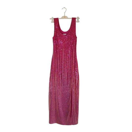 Abito lungo paiettes fucsia