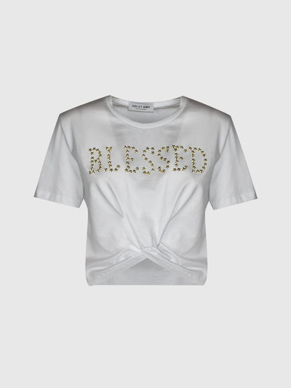 Tshirt nodo bianca odi et amo