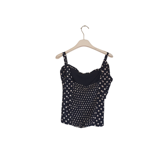 Top a pois con scollo a cuore